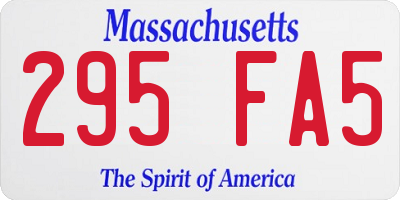MA license plate 295FA5