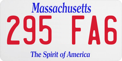 MA license plate 295FA6