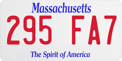 MA license plate 295FA7