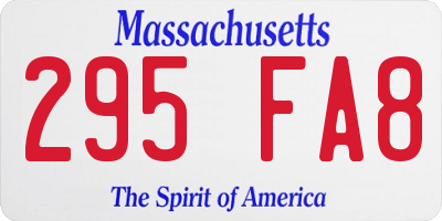 MA license plate 295FA8