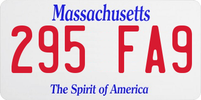MA license plate 295FA9