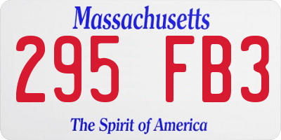 MA license plate 295FB3