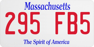 MA license plate 295FB5