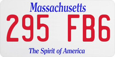 MA license plate 295FB6