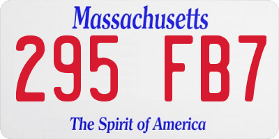 MA license plate 295FB7