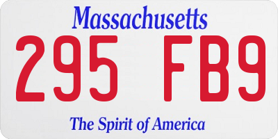 MA license plate 295FB9