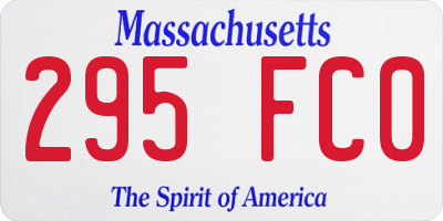 MA license plate 295FC0