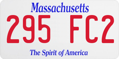 MA license plate 295FC2