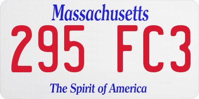 MA license plate 295FC3