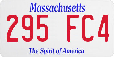 MA license plate 295FC4