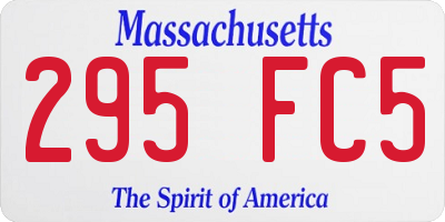 MA license plate 295FC5