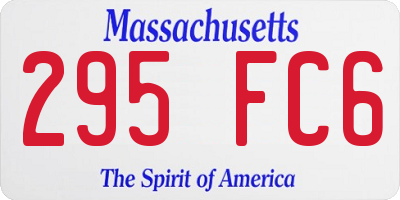 MA license plate 295FC6