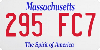 MA license plate 295FC7