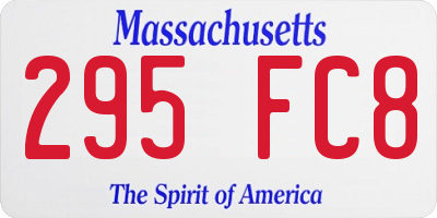 MA license plate 295FC8
