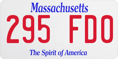 MA license plate 295FD0
