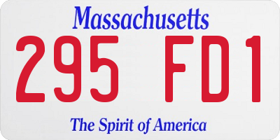 MA license plate 295FD1