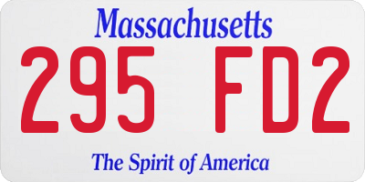 MA license plate 295FD2