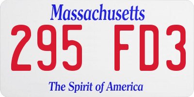 MA license plate 295FD3