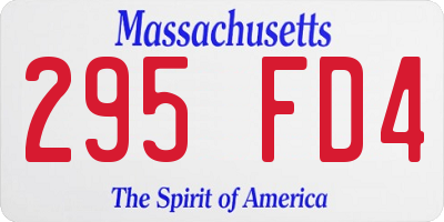 MA license plate 295FD4