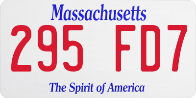 MA license plate 295FD7