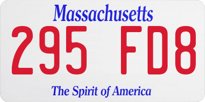 MA license plate 295FD8