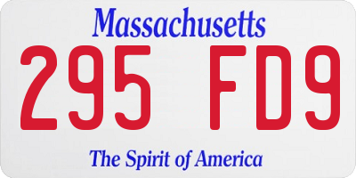 MA license plate 295FD9