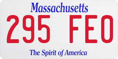MA license plate 295FE0