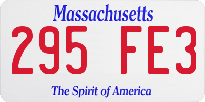 MA license plate 295FE3