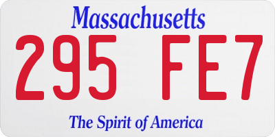 MA license plate 295FE7