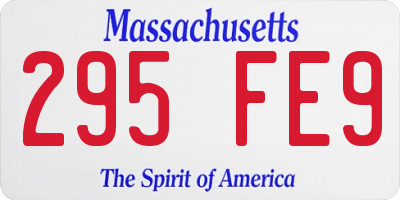 MA license plate 295FE9