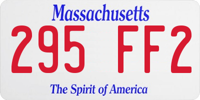 MA license plate 295FF2