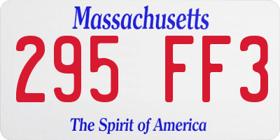 MA license plate 295FF3