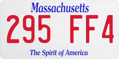 MA license plate 295FF4