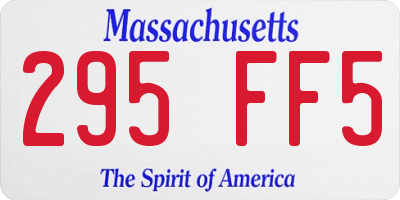 MA license plate 295FF5
