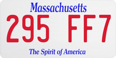 MA license plate 295FF7