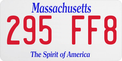MA license plate 295FF8