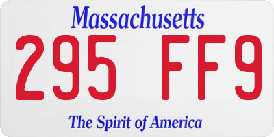 MA license plate 295FF9