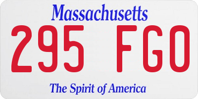 MA license plate 295FG0