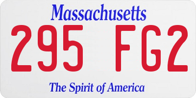 MA license plate 295FG2