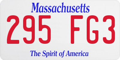 MA license plate 295FG3