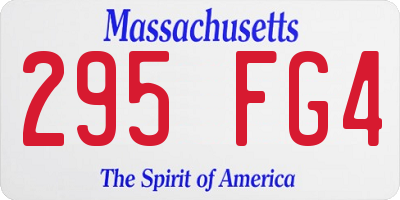 MA license plate 295FG4