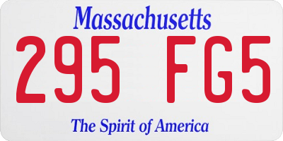 MA license plate 295FG5