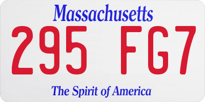 MA license plate 295FG7