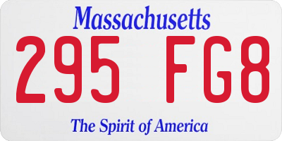MA license plate 295FG8
