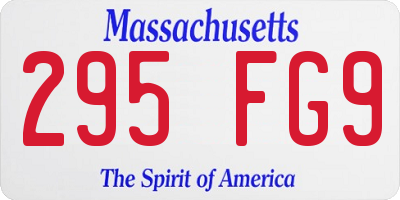 MA license plate 295FG9