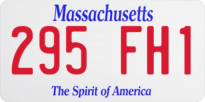 MA license plate 295FH1