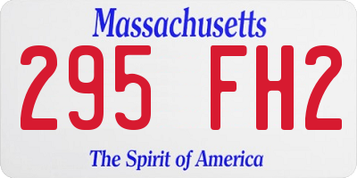 MA license plate 295FH2