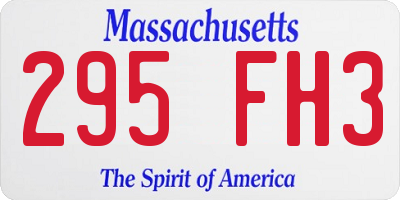 MA license plate 295FH3