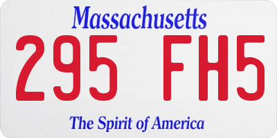 MA license plate 295FH5