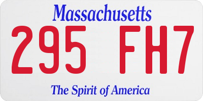 MA license plate 295FH7